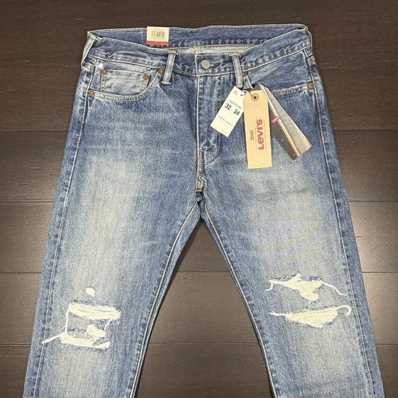 Levi's 511 Jeans 32 x 34 Selvedge Denim Slim Leg Distressed Blank Red Tab 63 - Picture 1 of 8